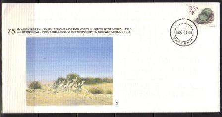 SA AIR FORCE (SAAF) FLIGHT COVER # CF3 - 75TH ANNIVERSARY SOUTH AFRICAN AVIATION CORPS IN SWA 1915