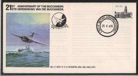 SA AIR FORCE (SAAF) COVER #25 21ST ANNIVERSARY OF THE BUCCANEER 26/5/1986 VARIETY