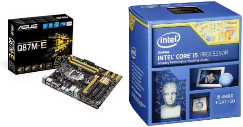 ASUS Q87M-E MOTHERBOARD + INTEL PROCESSOR  I5-4460 + KINGSTON 4GB PC3-12800 CL11240