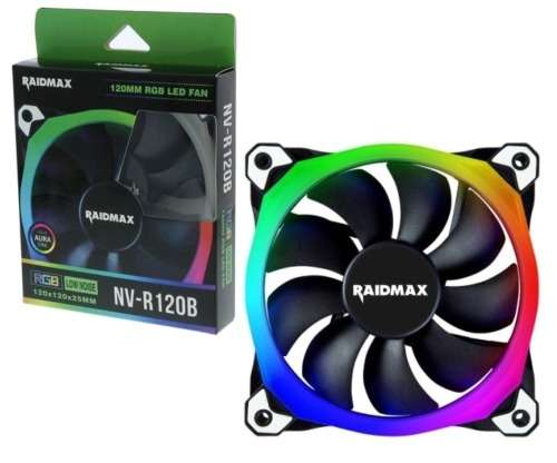 RAIDMAX  120MM RGB LED FAN (LOW NOISE ) 120 X 120 X 25 MM NV-R120B