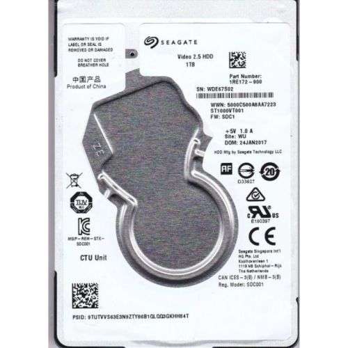Seagate Video 2.5" HDD 1TB ST1000VT001  - Seagate