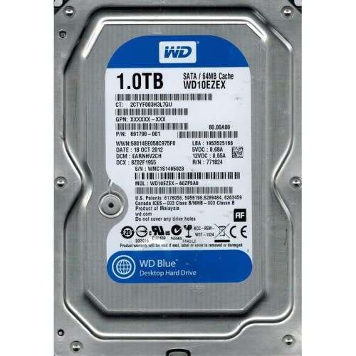 Western Digital Blue WD10EZEX 1.0TB 3.5'' Desktop hard disk Drive - Used