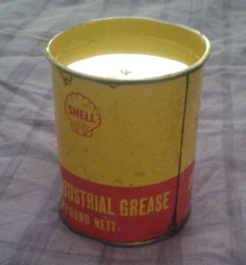 WOW!!! Antique Shell Industrial Grease Can!!!