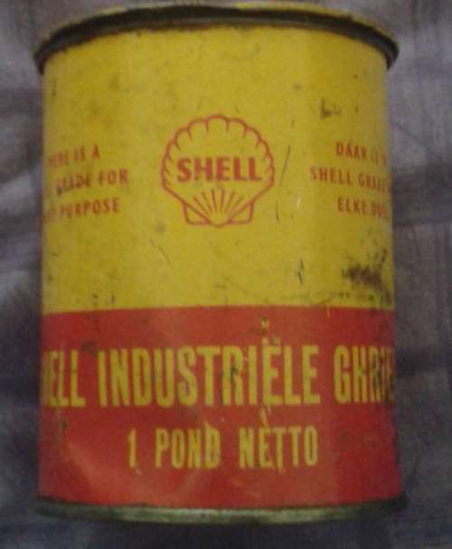 WOW!!! Antique Shell Industrial Grease Can!!!