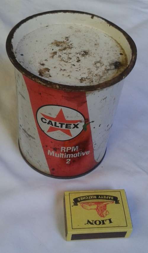 WOW!!! Antique Caltex Water Pump Grease Can!