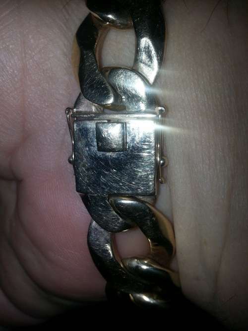 9ct yellow gold heavy mens bracelet