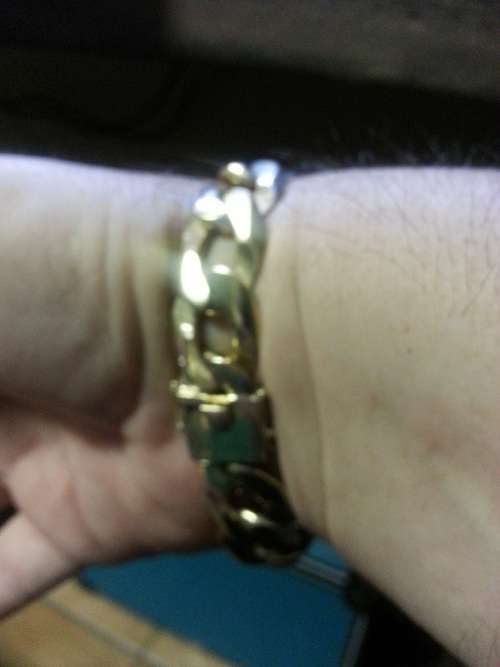 9ct yellow gold heavy mens bracelet