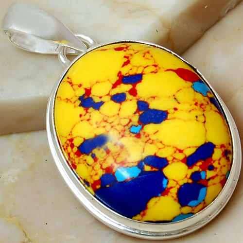 UNIQUE MOSICA JASPER 925 SILVER PENDANT