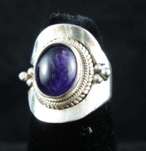 BOLD AMETHYST RING SET IN SOLID STERLING SILVER .925