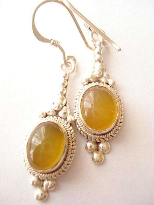 ATTRACTIVE CITRINE EARRING'S SET IN STERLING SILVER .925