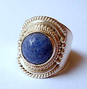 **AMAZING LAPIS LAZULI SET IN STERLING SILVER.925**