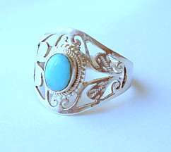 **PETITE TURQUOISE RING SET IN STERLING SILVER.925**