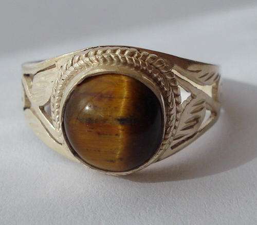 ** LOVELY FILIGREE RING SET WITH TIGER IN STERLING SILVER.925** s " M "