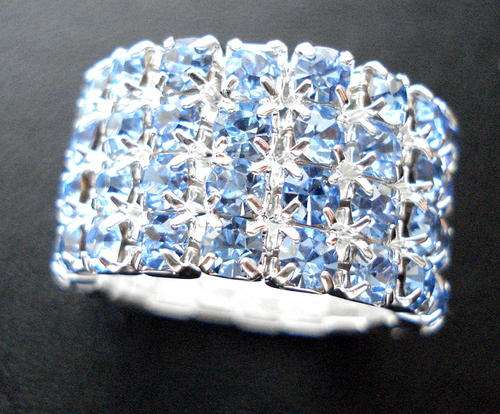 ** BEAUTIFUL SIMULATED DIAMOND AND SAPPHIRE  RING **