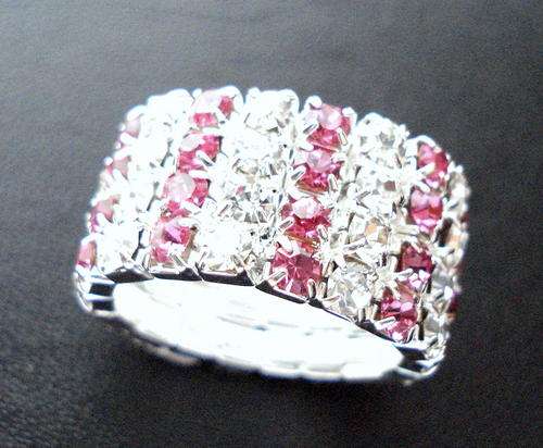 ** BEAUTIFUL SIMULATED PINK DIAMOND RING **