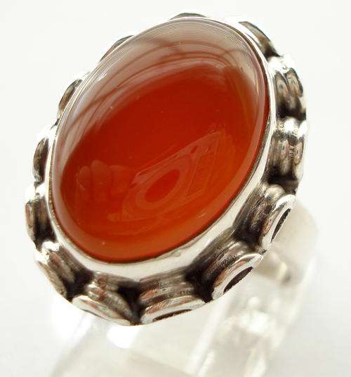 " CARNELIAN SET IN STERLING SILVER .925 " s " 6.5 "