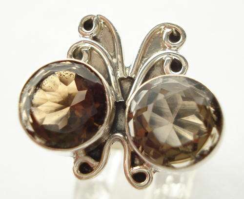 Exquisite 925 Sterling Silver & Smoky Topaz ring
