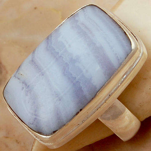 BLUE LACE AGATE 925 SILVER RING