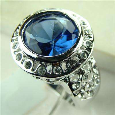 Blue Sapphire Quartz 925 Silver Gemstone RING