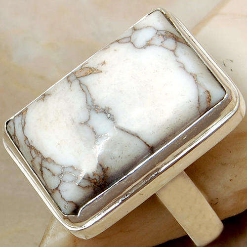 COPPER WHITE TURQUOISE 925 SILVER RING  s  "8.5 "