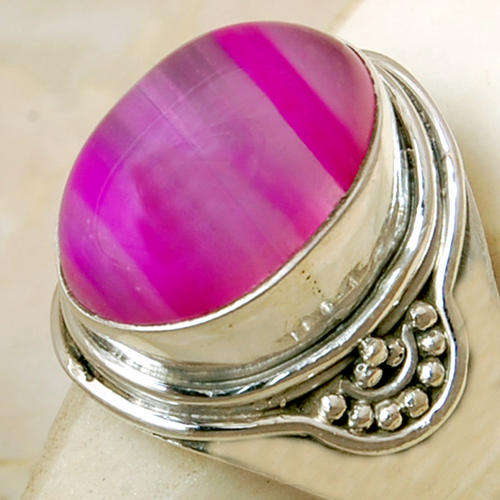 FANCY BOSWANA AGATE 925 SILVER RING JEWELRY  s " 8.5 "