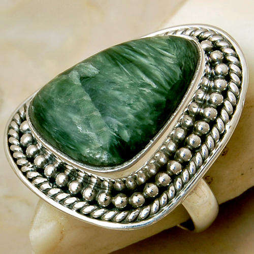 FANCY SERPHANITE 925 SILVER RING JEWELRY s '"7.5 "