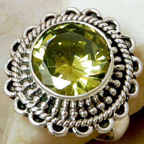 GREEN STORY PERIDOT 925 SILVER RING JEWELRY   s " 7 "