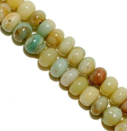 Natural Amazonite Gemstone Rondelle Loose Beads 15"