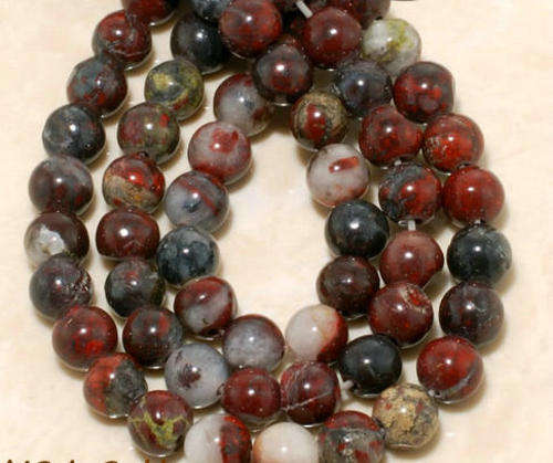 Breciated Jasper Gemstone Round Loose Beads 15"