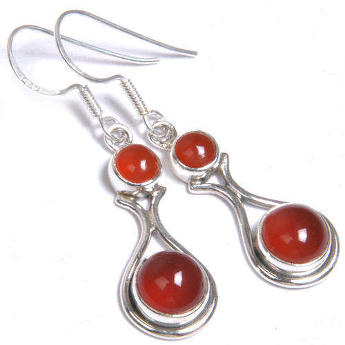 GORGEOUS CARNELIAN 925 SILVER EARRINGS