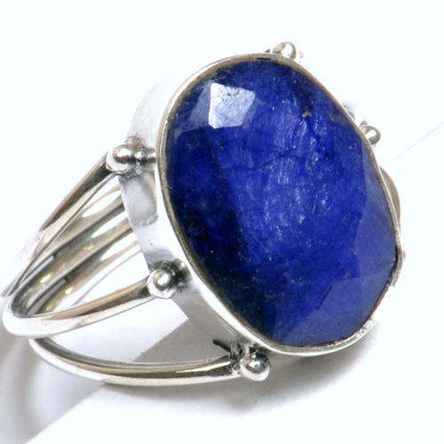 INDIAN SAPPHIRE 925 SILVER RING s7.5