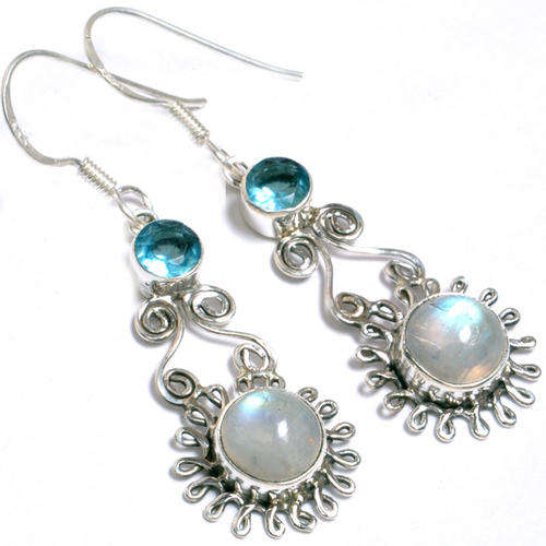 FILIGREE MOONSTONE 925 SILVER EARRINGS