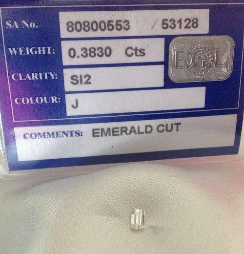 0.3830ct EMERALD CUT LOOSE DIAMOND