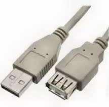 Cables, USB 2.0, extension cord, female to male, 200 cm