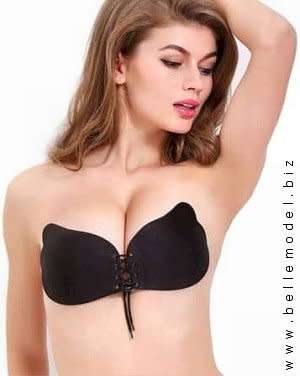 Bras - invisible - strapless - self adhesive - A, B, C, D cup - black