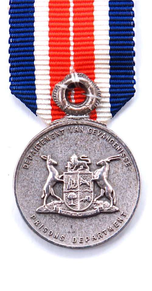Miniature Medal for Merit. South African Prisons Service
