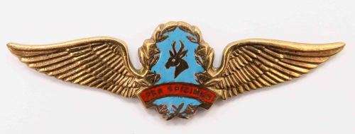 South African Army Reconnaissance Pilot, Gilt and Enamel Wing. Ist Issue.