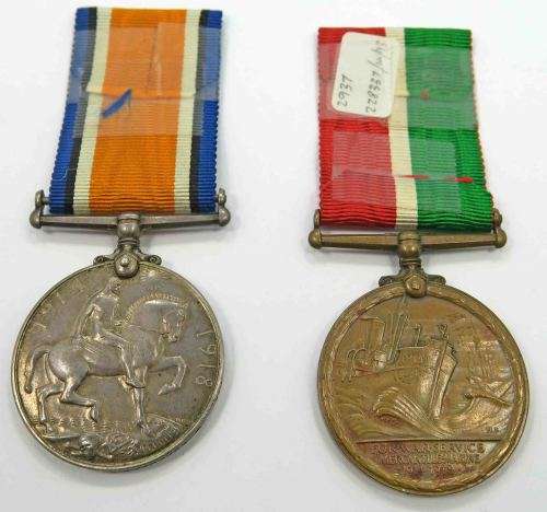 Full Size. S.A. VET. RGT AND MERCANTILE MARINE MEDAL ISSUED TO W. LOCKHART