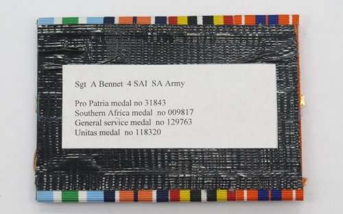 Full Size. Group of four Medals. To: Sgt A Bennet  4 SAI SA Army