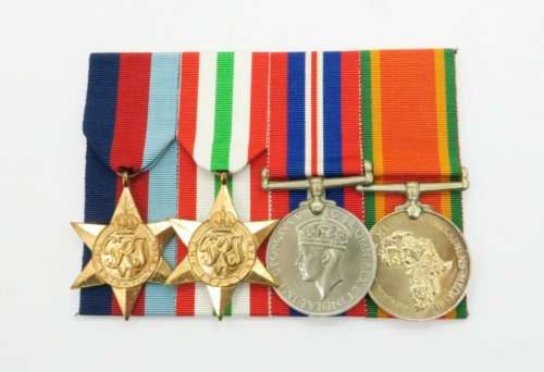 Full Size. Group of four Medals. To: V Gunner J G Wood. Named.