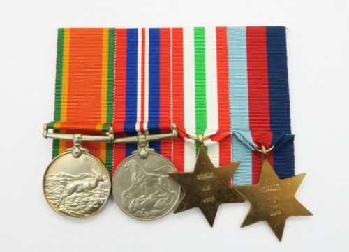 Full Size. Group of four Medals. To: V Gunner J G Wood. Named.