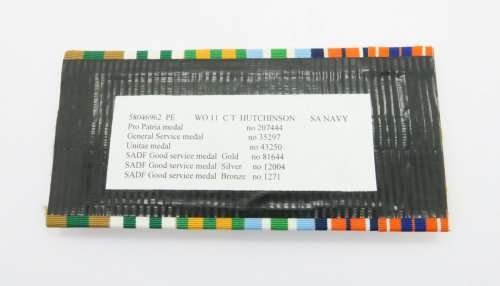 Full Size. Group of six Medals. To: WO11 C T Hutchinson. SA Navy