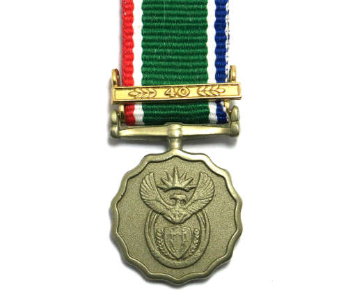 Miniature Medal - SA Long Service with 40 Year Bar