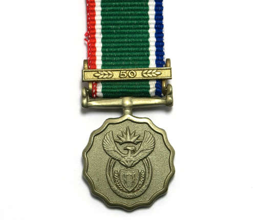 Miniature Medal - SA Long Service with 50 Year Bar. Rare