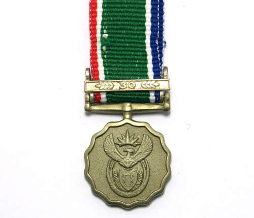 Miniature Medal - SA Long Service with 30 Year Bar