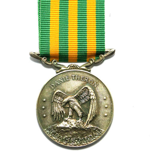 Full Size Medal - SA Danie Theron Medal Hallmarked Silver #269