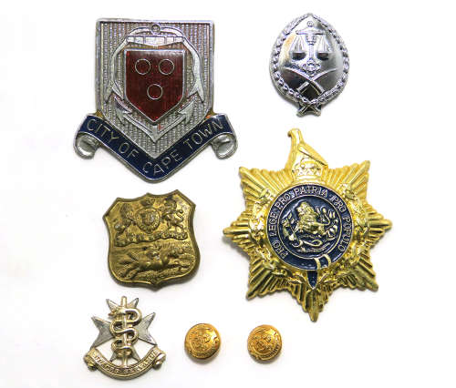 South African Badges Cap and Collars with all Lugs and Pins