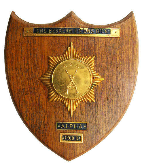 South West Africa. Ons Beskerm En Ons Dien. Alpha. 1983  Plaque