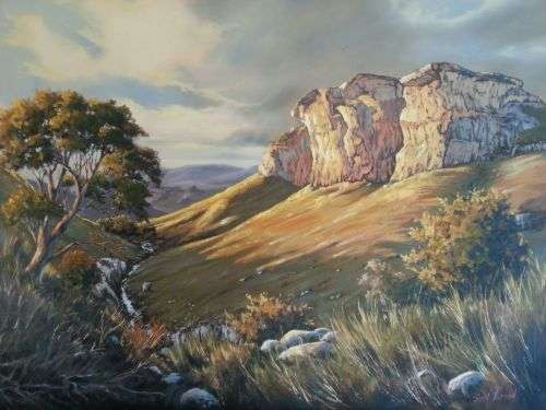 "aFTERNOON GLOW""Original Stan Polson oil @ CRAZY R1 START BID!!!