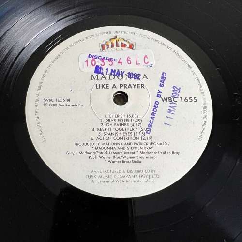 Madonna - Like a Prayer (EX SABC STOCK) - Vinyl Record LP